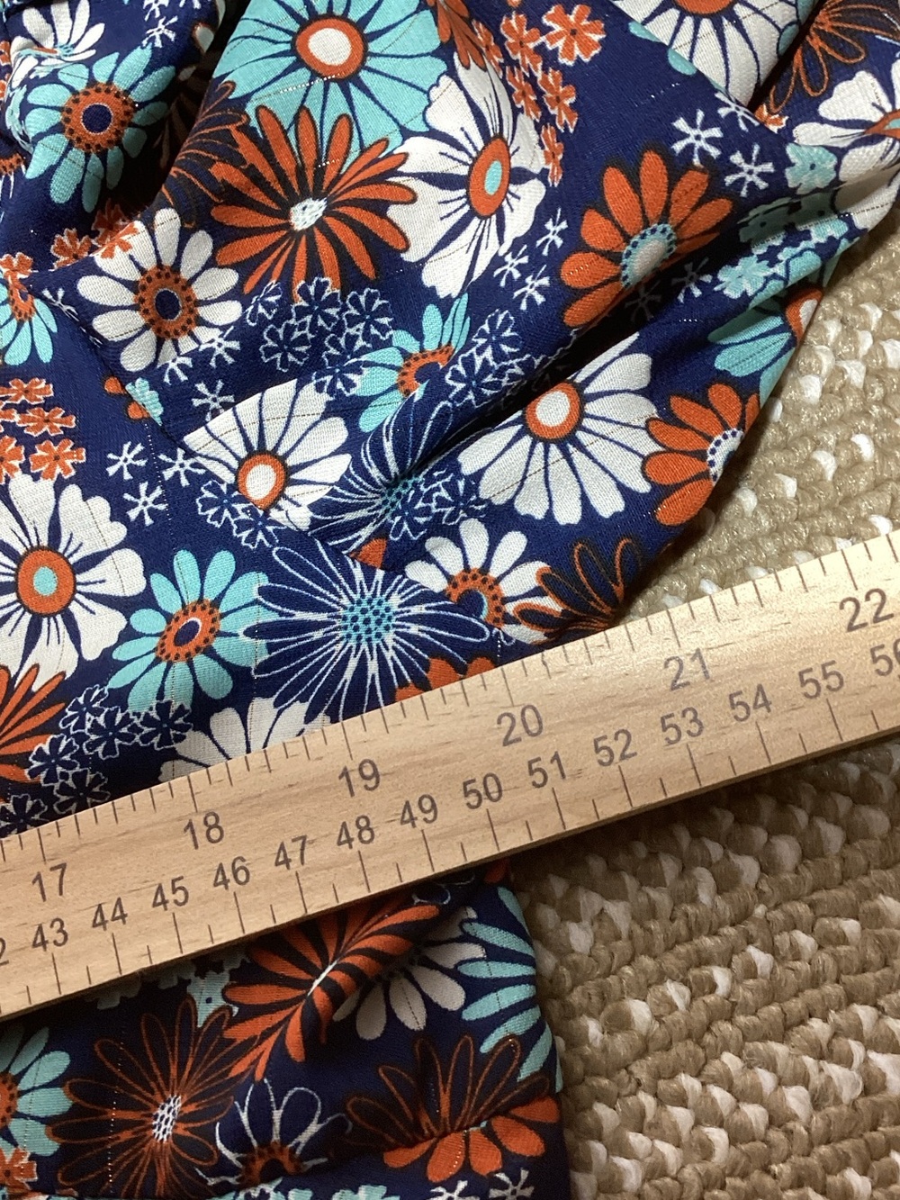 Umgee Large Floral Tiered Long-Sleeve Dress in Teal, Brown & White - Picture 10 of 11